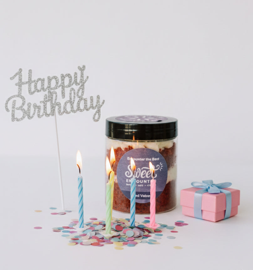 Birthday Best Seller Cupcakes 4pk with Candles & Card